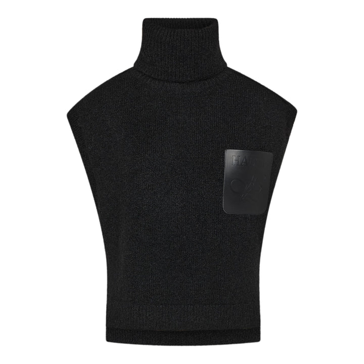 Haute L'Amitié - Darcia Pocket Knit Vest Hl10978 - Black Strikbluser 