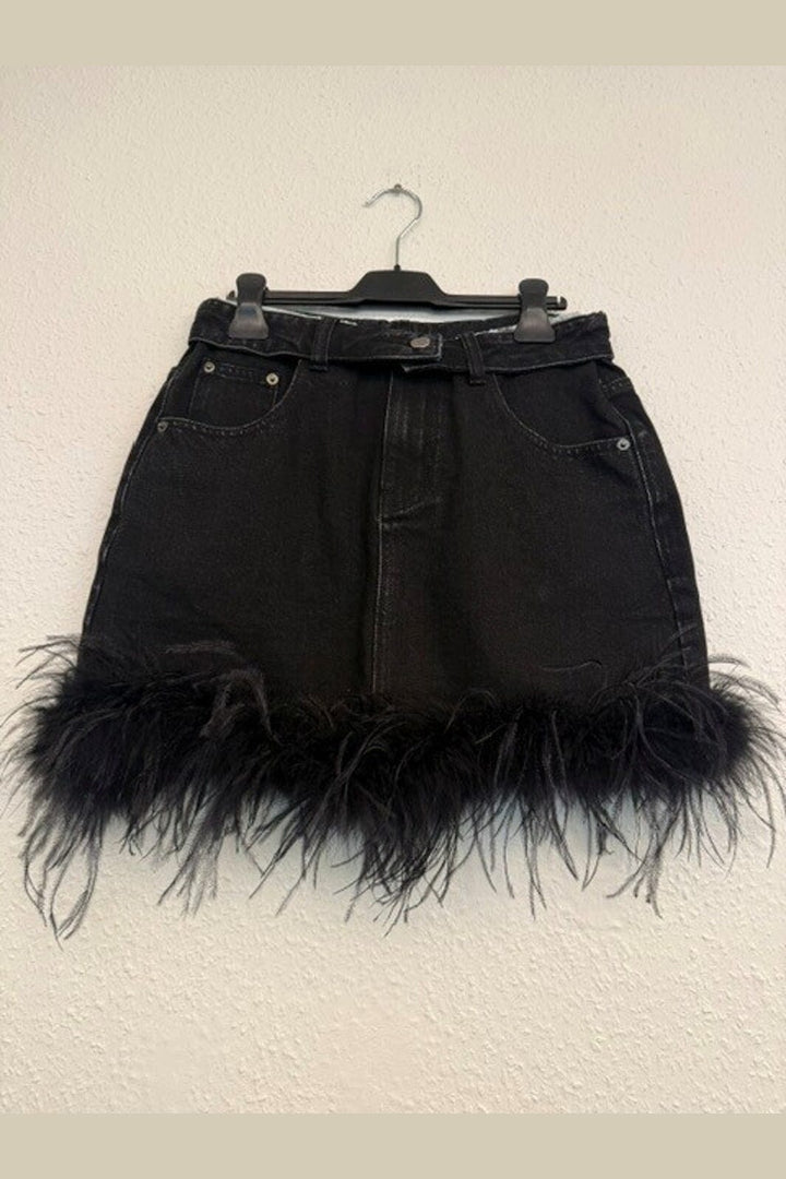 Haute L'Amitié - Flip Waist Feather Skirt HL10950 - Black