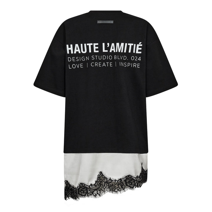 Haute L'Amitié - Loose Mix Lingerie Tee HL10718 - Black T-shirts 