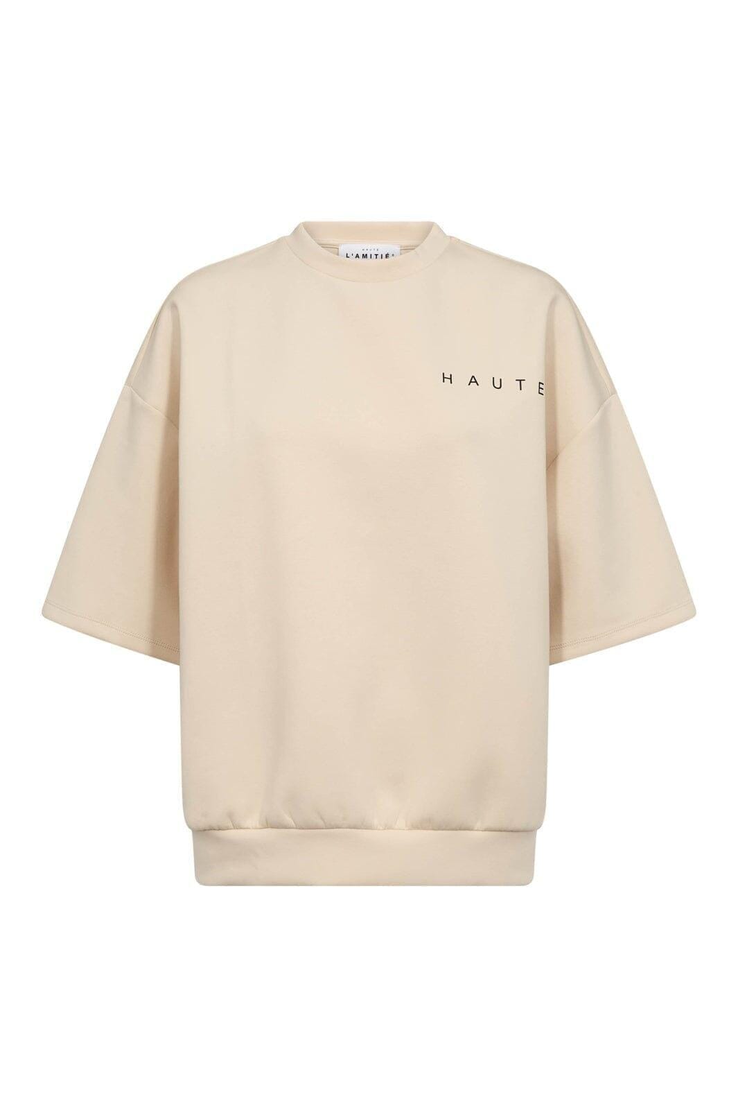 Haute L'Amitié - Maxi Split Ss Logo Sweat HL10461 - Pearl/ Black