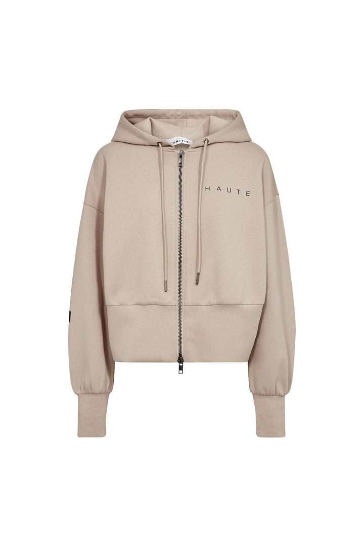 Haute L'Amitié - Maxi Split Zip Hoodie HL10523 - Beige