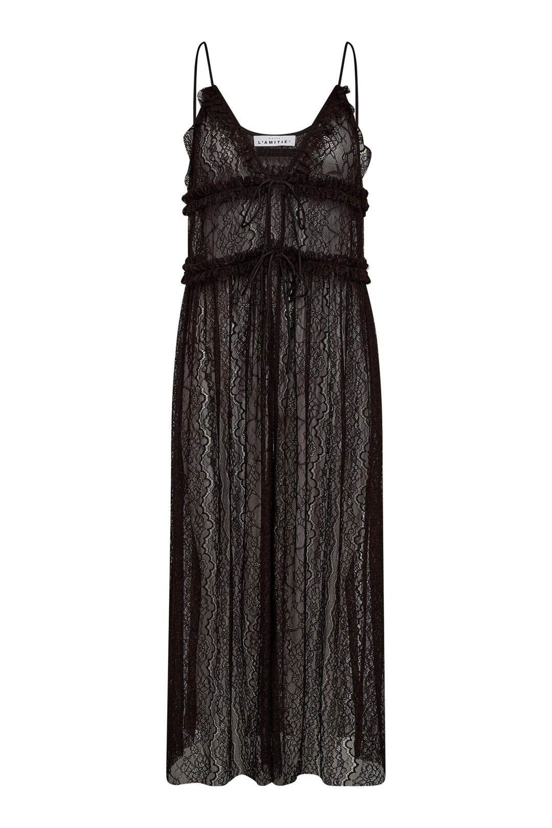 Haute L'Amitié - New Lace Tie Dress HL10599 - Mocca Kjoler 