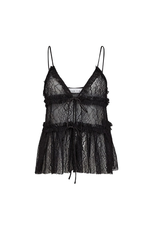 Haute L'Amitié - New Lace Tie Top HL10538 - Black