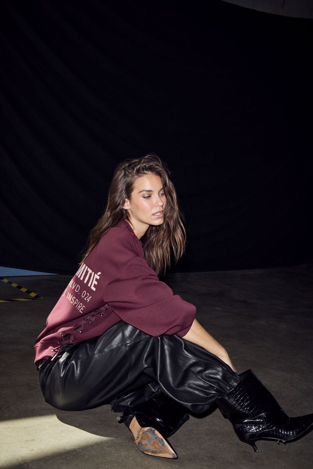 Haute L'Amitié - New Studio Tie Sweat Hl10714 - Wine Sweatshirts 