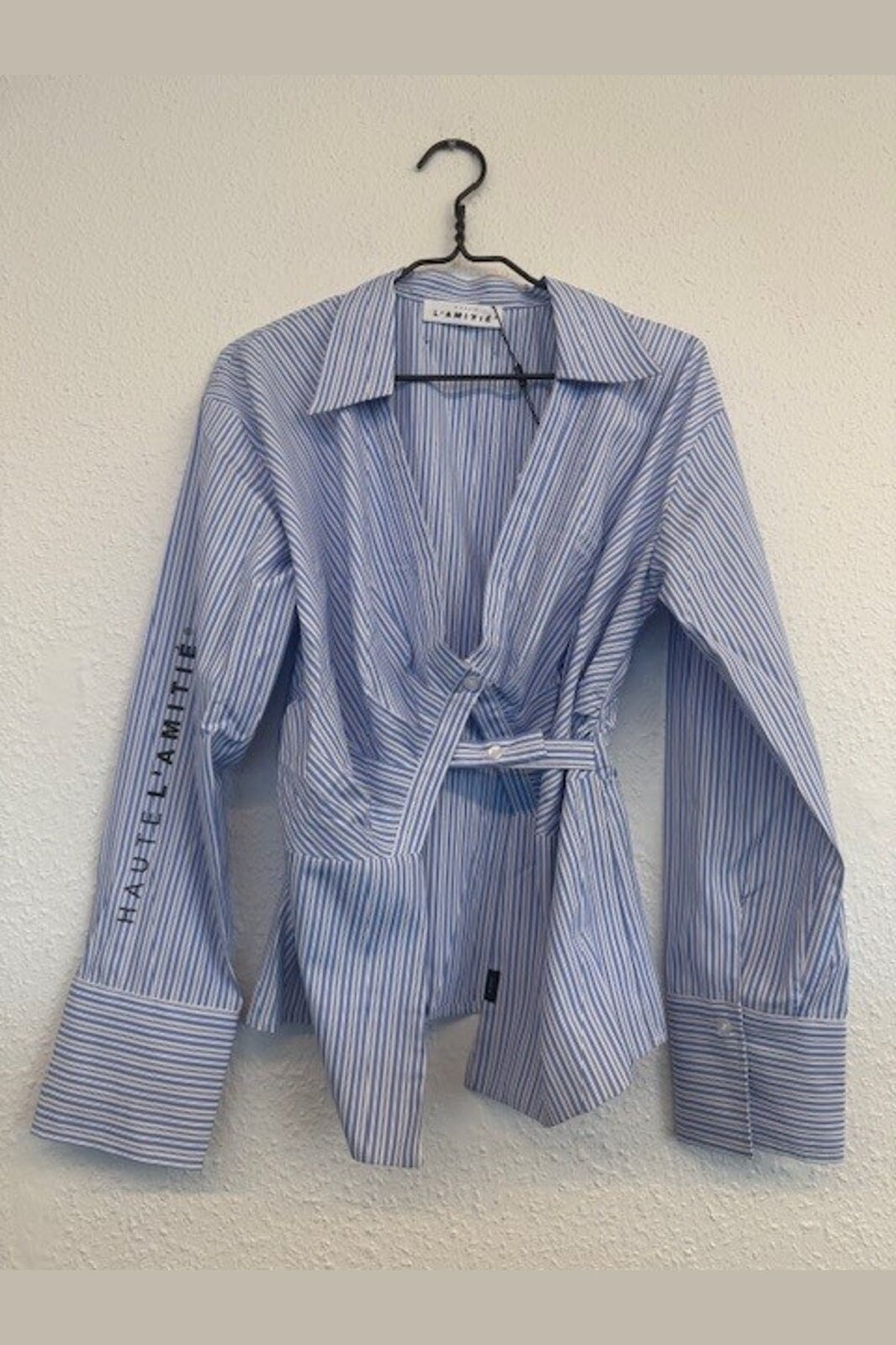 Haute L'Amitié - Nina Strap Shirt HL10795 - Pale Blue Stripe