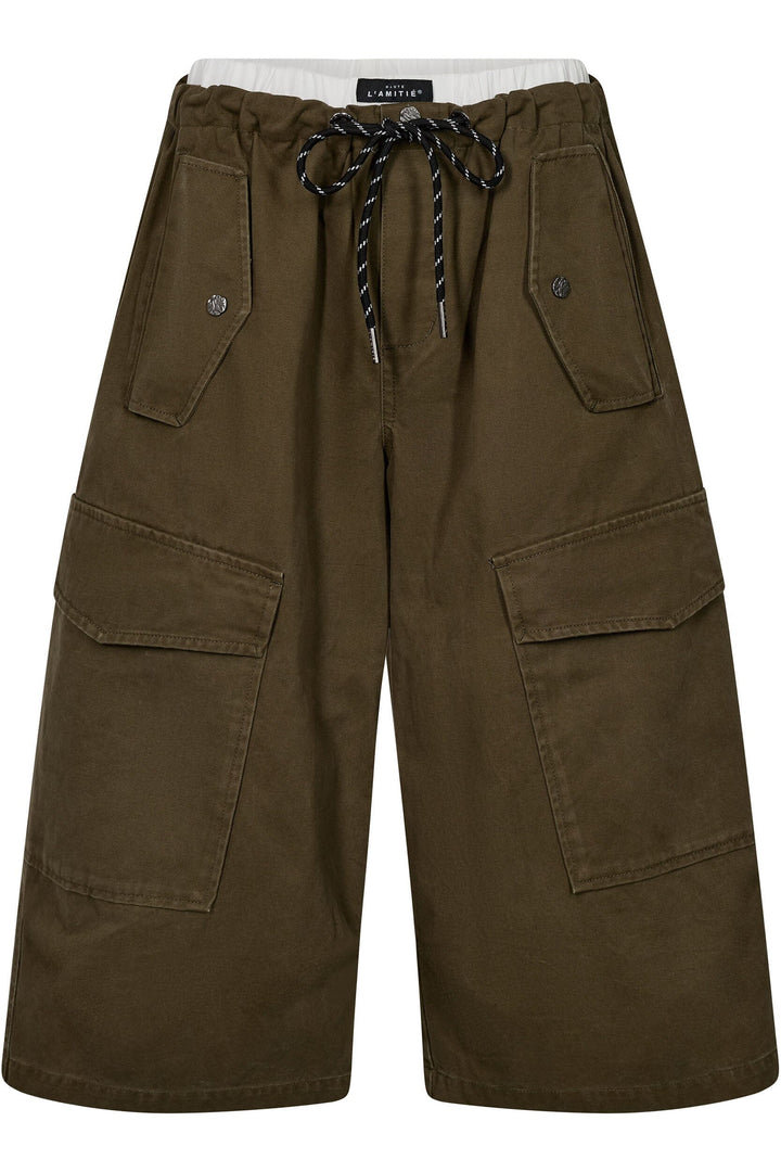 Haute L'Amitié - Pull On Cargo Bermudas Hl11005 - Army Shorts 