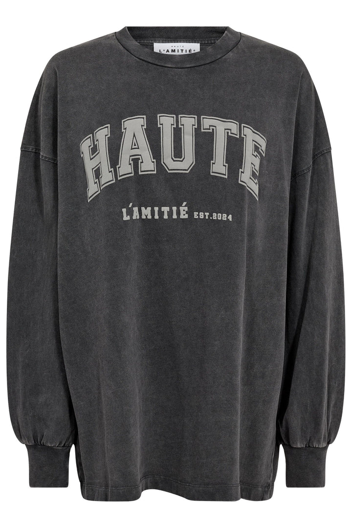 Haute L'Amitié - Romie Acid Back Hole Sweat HL10691 - Black Acid Wash Sweatshirts 
