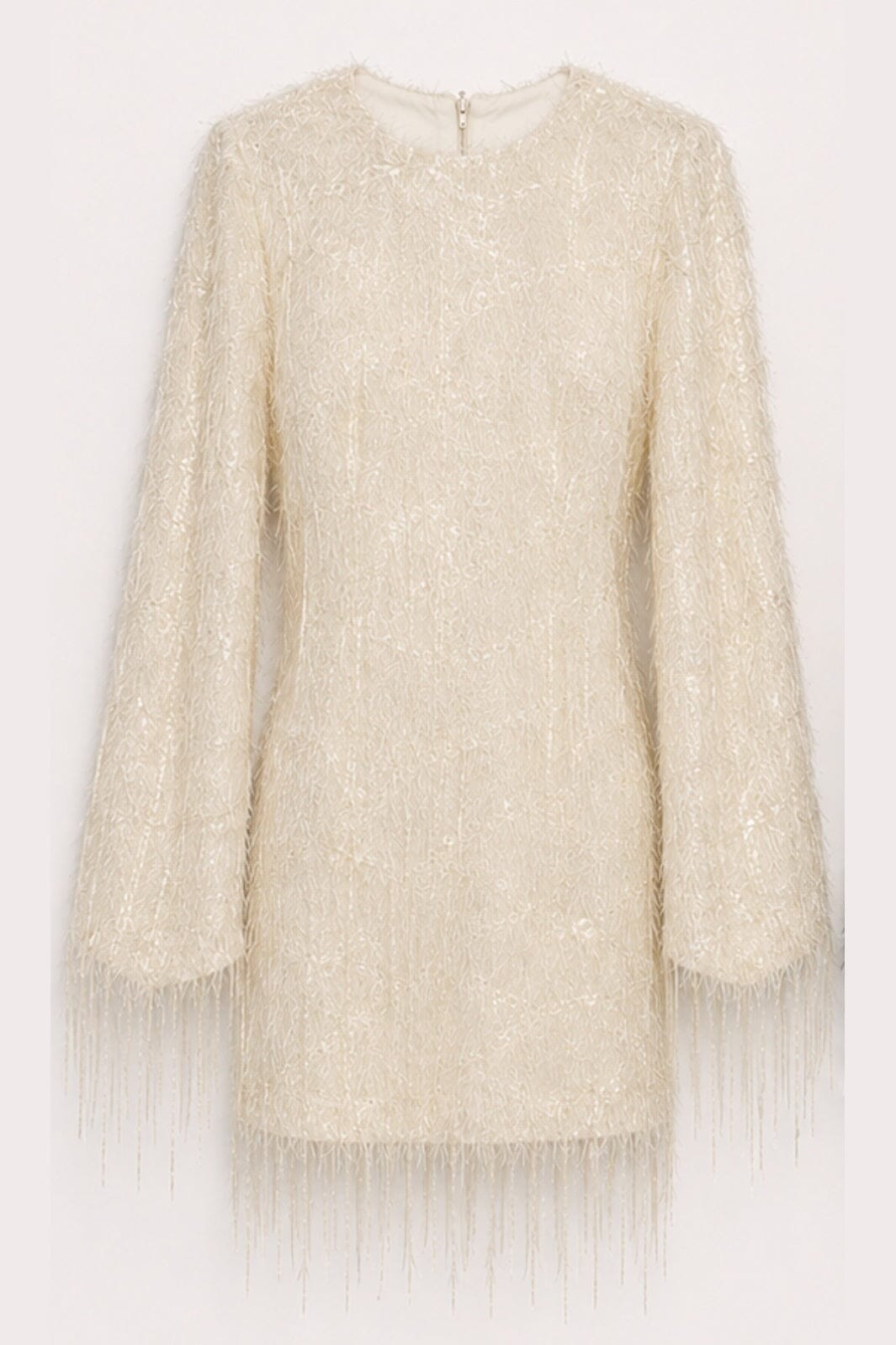 Haute L'Amitié - Sequin Fringe Midi Dress HL10998 - Pearl