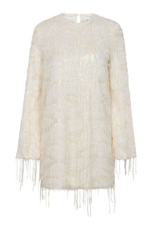 Haute L'Amitié - Sequin Fringe Midi Dress Hl10998 - Pearl Kjoler 
