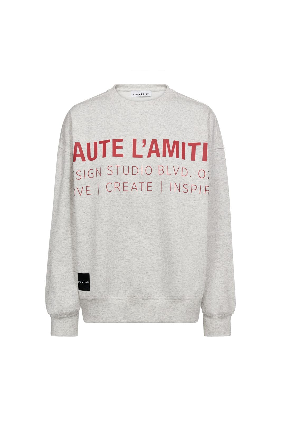 Haute L'Amitié - Studio Logo Sweat HL10446 - Pearl Melange /Red