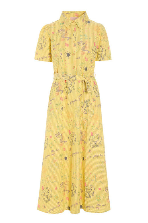 Hunkøn - Zoe Dress 26062 - Yellow Sea Creatures Art Print Kjoler 
