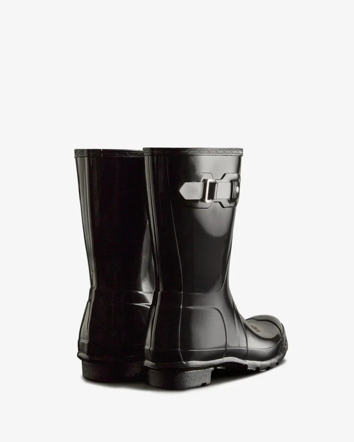 Hunter - Womens Original Short Gloss Boot Wfs1000rglblk - Black Gummistøvler 