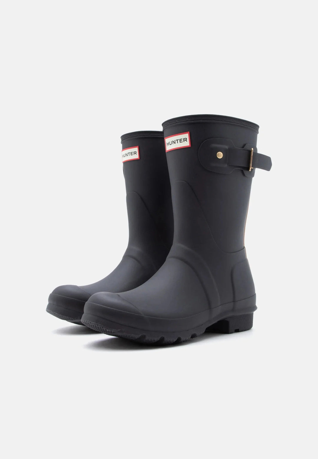 Hunter - Womens Original Short Leopard Backstrap Hfrw0005261blk - Black Gummistøvler 