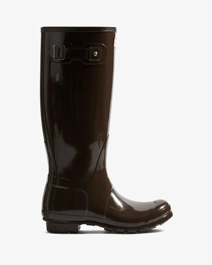 Hunter - Womens Original Tall Gloss Boot Wft1000rglcb - Chocolate Brown Gummistøvler 