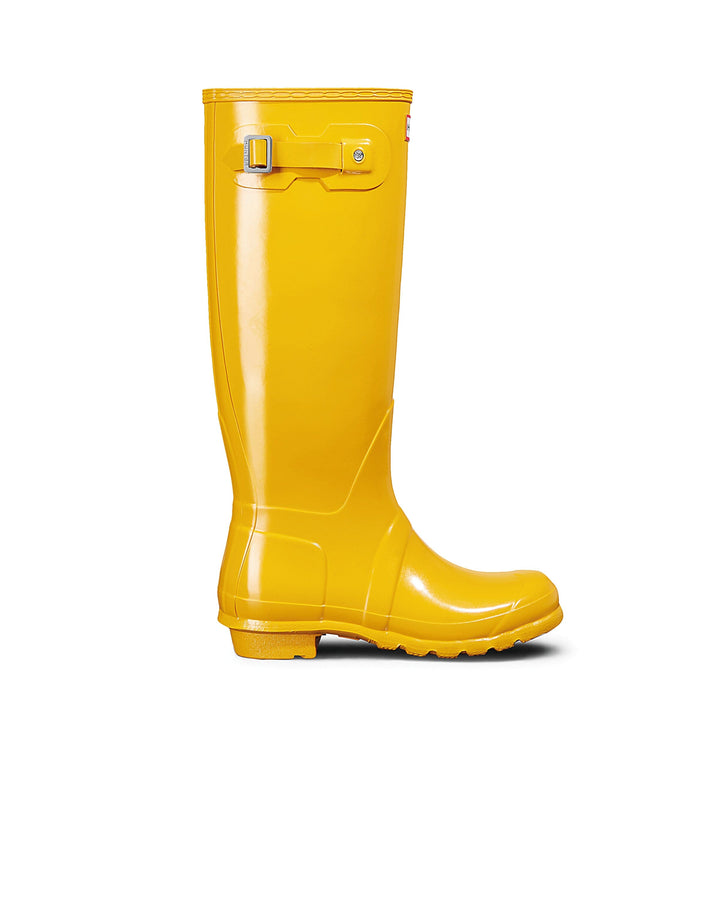 Hunter - Womens Original Tall Gloss Boot Wft1000rglryl - Yellow Gummistøvler 