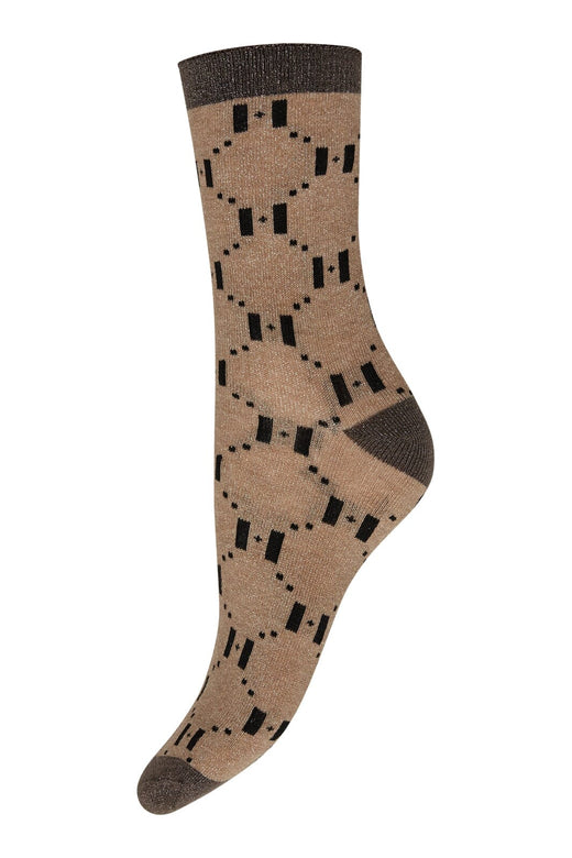 Hype The Detail - Sock W/Lurex 21562-75 - 4345 - Beige Strømper 