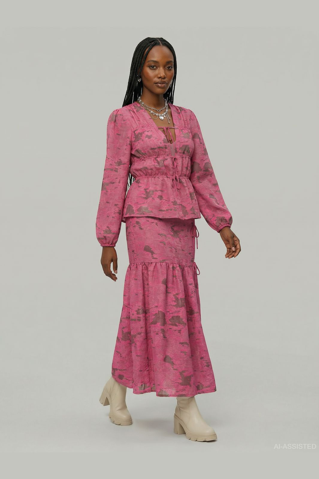 Hypedrop - Hdbriar Long Tie Skirt 32000626 - 5153029 - Fandango Pink