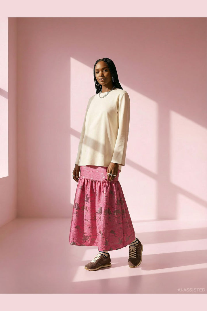 Hypedrop - Hdbriar Long Tie Skirt 32000626 - 5153029 - Fandango Pink