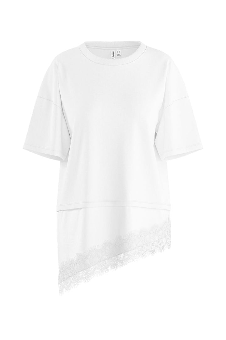 Hypedrop - Hdkora Ss Boxy Layered Lace T-Shirt 32000847 - 5191860 - White