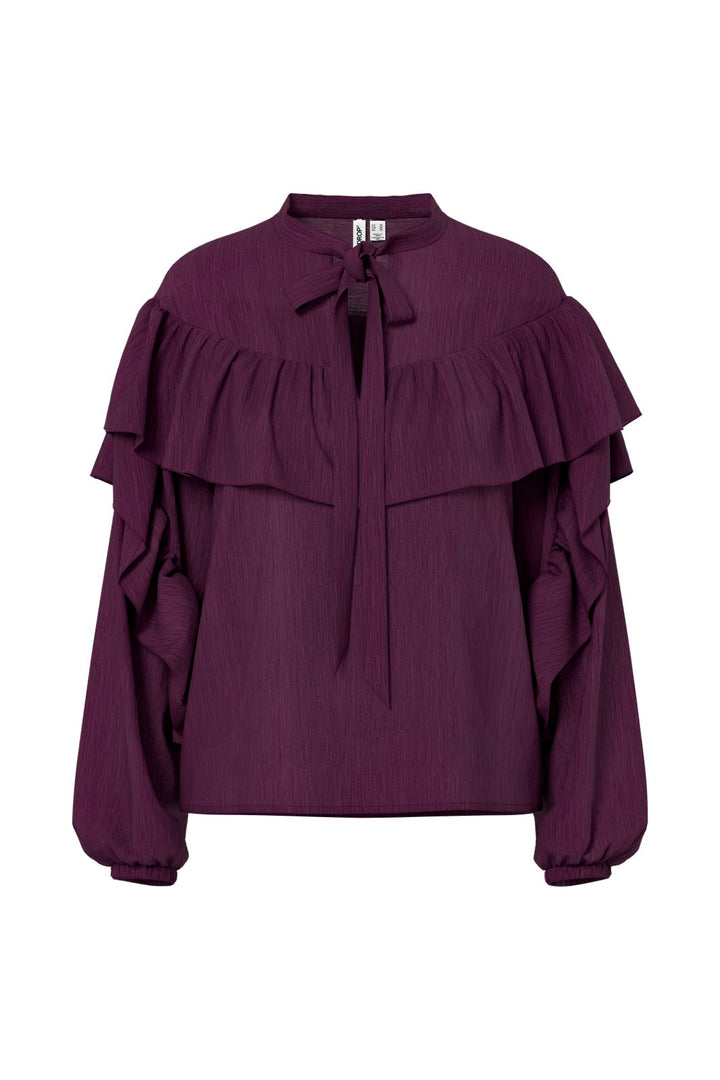 Hypedrop - Hdmelisa Ruffle Ls Blouse 32000021 - 5082000 - Potent Purple