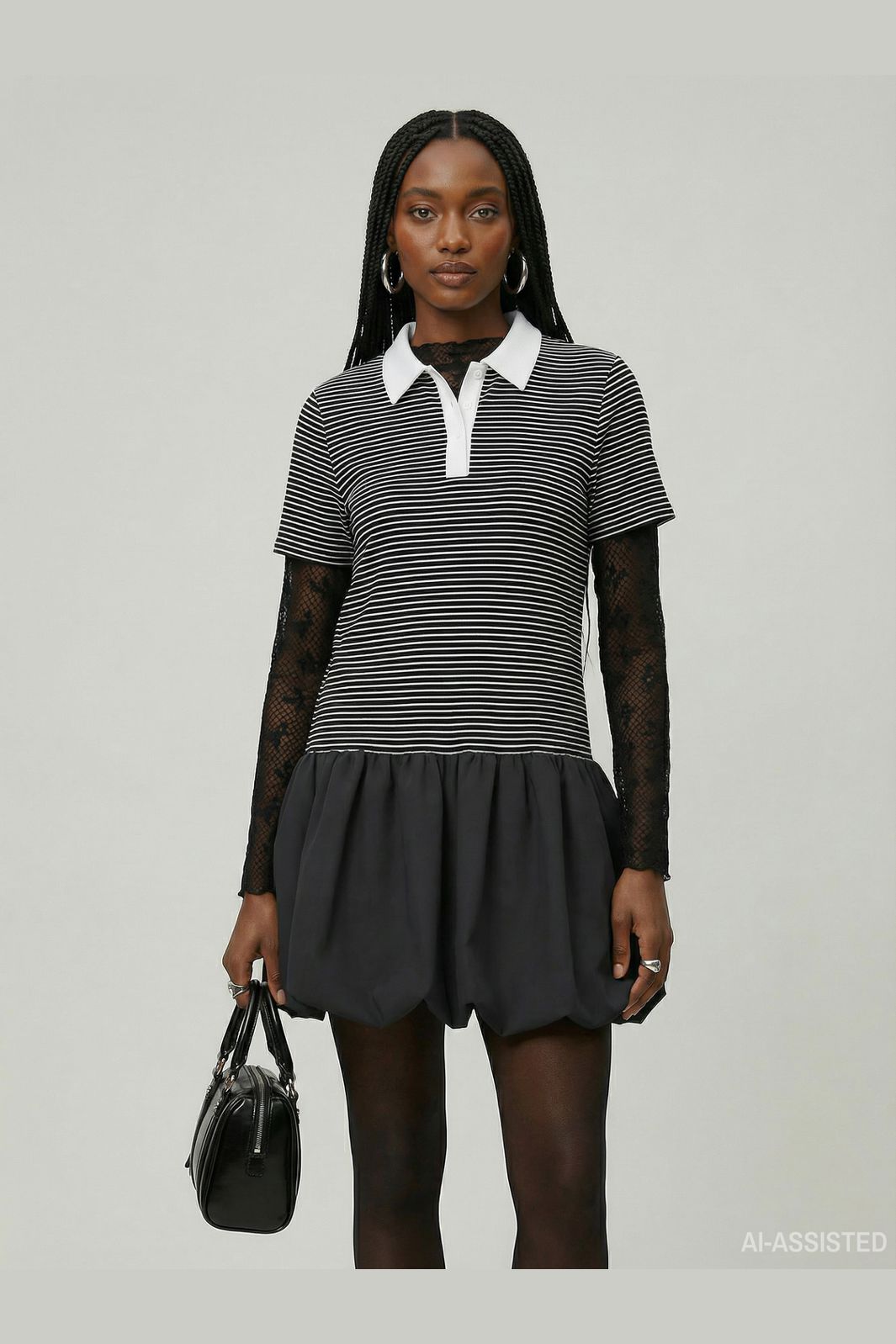 Hypedrop - Hdyuna Ss Polo Balloon Dress 32000587 - 5140141 - Black