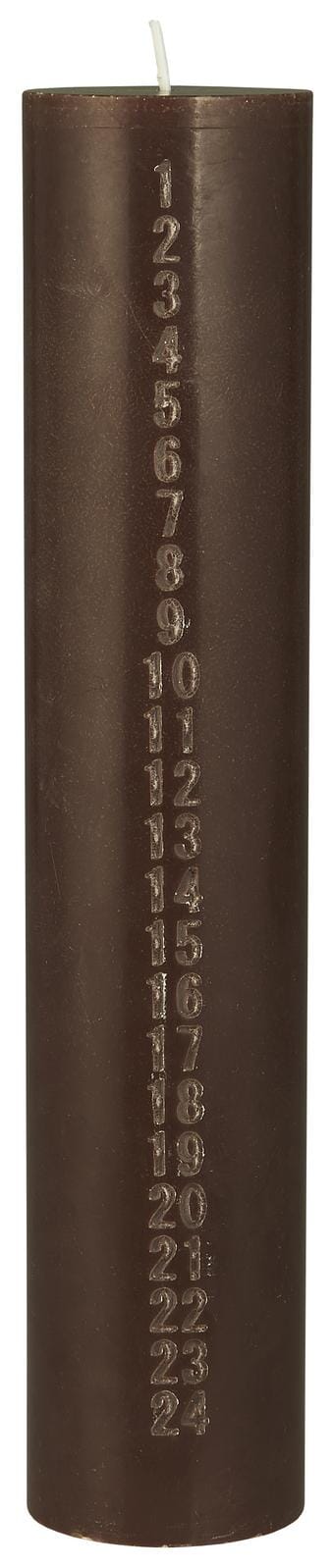 Ib Laursen - Kalenderlys 1-24 Præget Tal Hazelnut Stearin Svanemærket - 78009-20