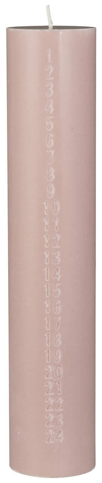 Ib Laursen - Kalenderlys 1-24 Præget Tal Rosa Malva Stearin Svanemærket - 78009-38