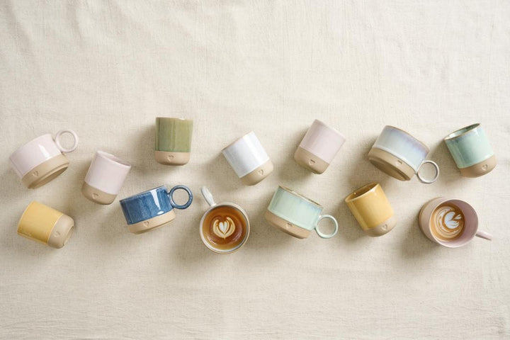 Ib Laursen - Krus u/hank Heart mat brunt ler m/rosa kant 190 ml - Stentøj - 2467-07