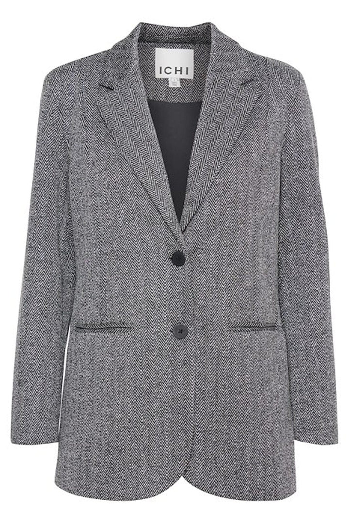 Ichi - Ihkate Jacquard Oversize Bl 20121605 - 203523 - Black/White Herringbone