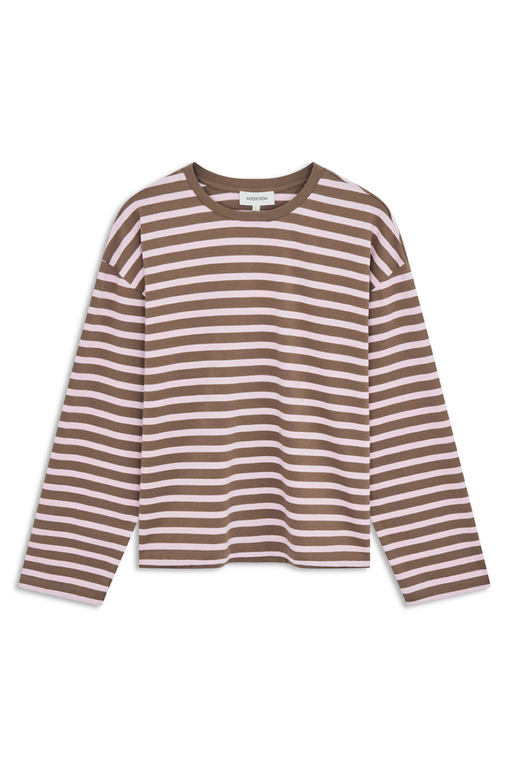 ModströM - Taimmd Stripe Ls T-Shirt 59970 - 11211 - Brown Blossom Stripe