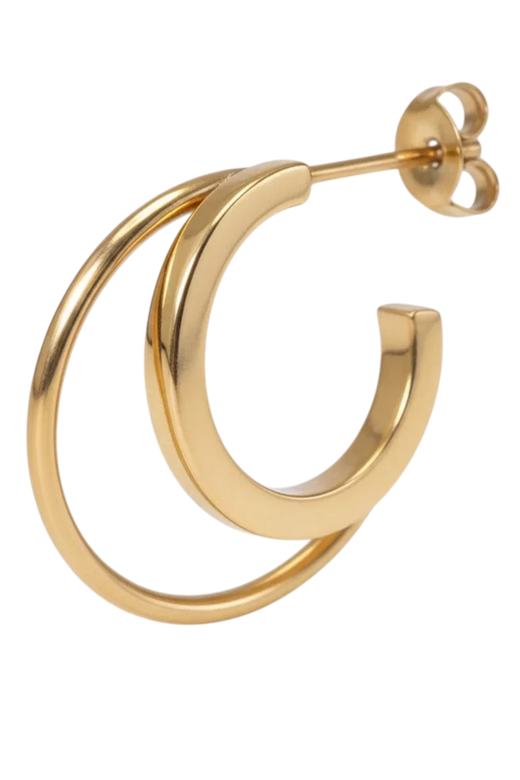 Jane Koenig - Double Olympia Hoop DOH-SS26-SS-G_RIGHT - Golden Øreringe 