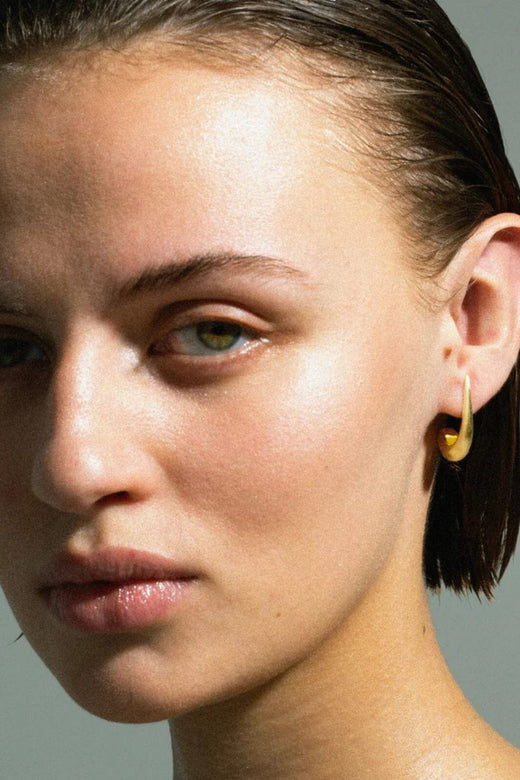 Jane Kønig - Big Orbis Drop Stud BODS-SS25-G - Forgyldt