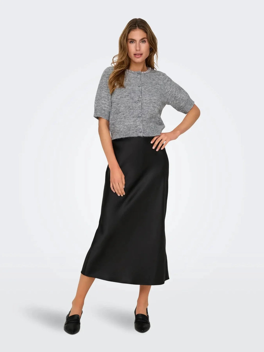 JDY - Jdyalva Life 2/4 Embel Cardigan Knt - 4907578 Black Silver Embellishment Cardigans 