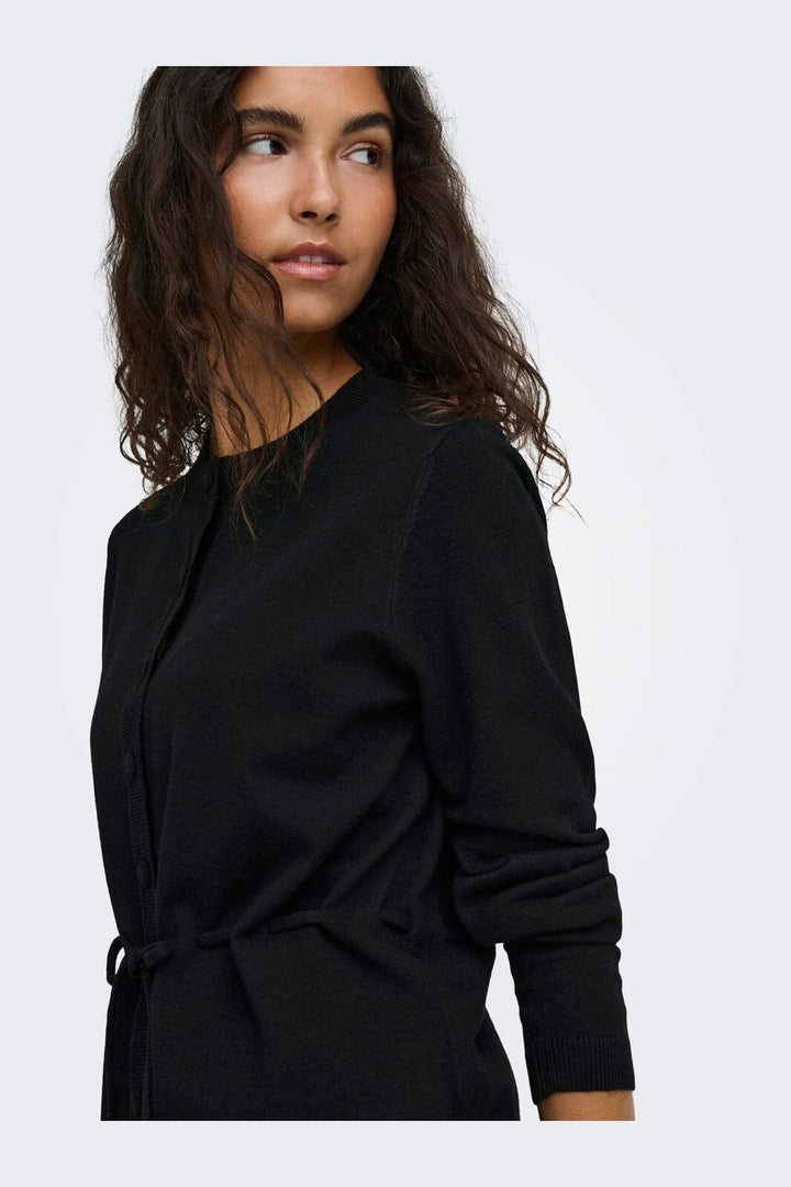 JDY - Jdyamore L/S Tie Cardigan Knt - 5140035 Black