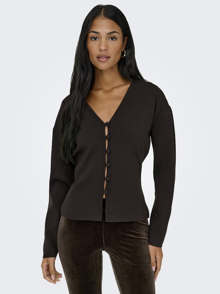 JDY - Jdyastra L/S Reversible Cardigan Knt - 4992128 Chocolate Torte Cardigans 