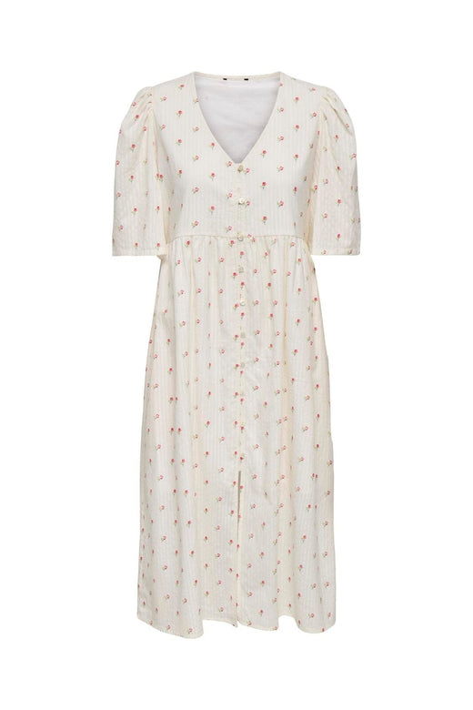 JDY - Jdyastrid 2/4 Midi Dress - 5026858 Cloud Dancer 25-02-26 Flower Detail