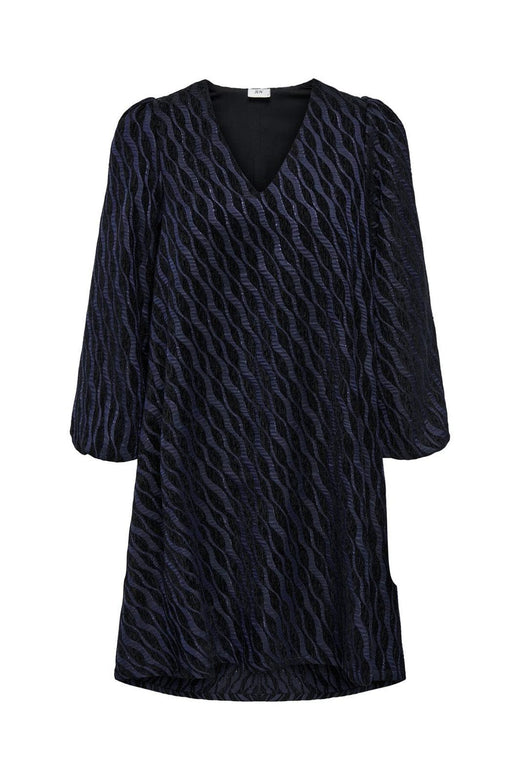 JDY - Jdybeth L/S Jaquard Dress - 4875106 Black Medival Blue Jaquard