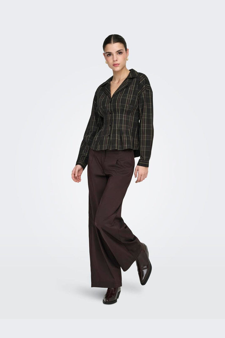 JDY - Jdybetty Life L/S Fitted Shirt - 5083303 Slate Black Green&Red