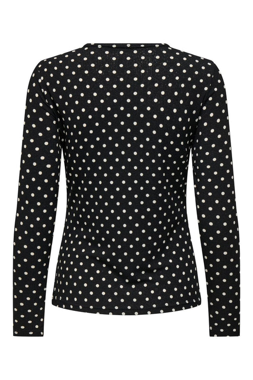 JDY - Jdybowie Life L/S O Neck Top - 4903904 Black Dots