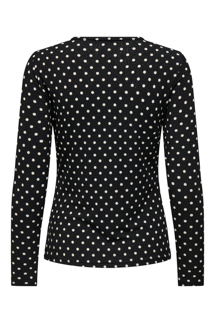 JDY - Jdybowie Life L/S O Neck Top - 4903904 Black Dots