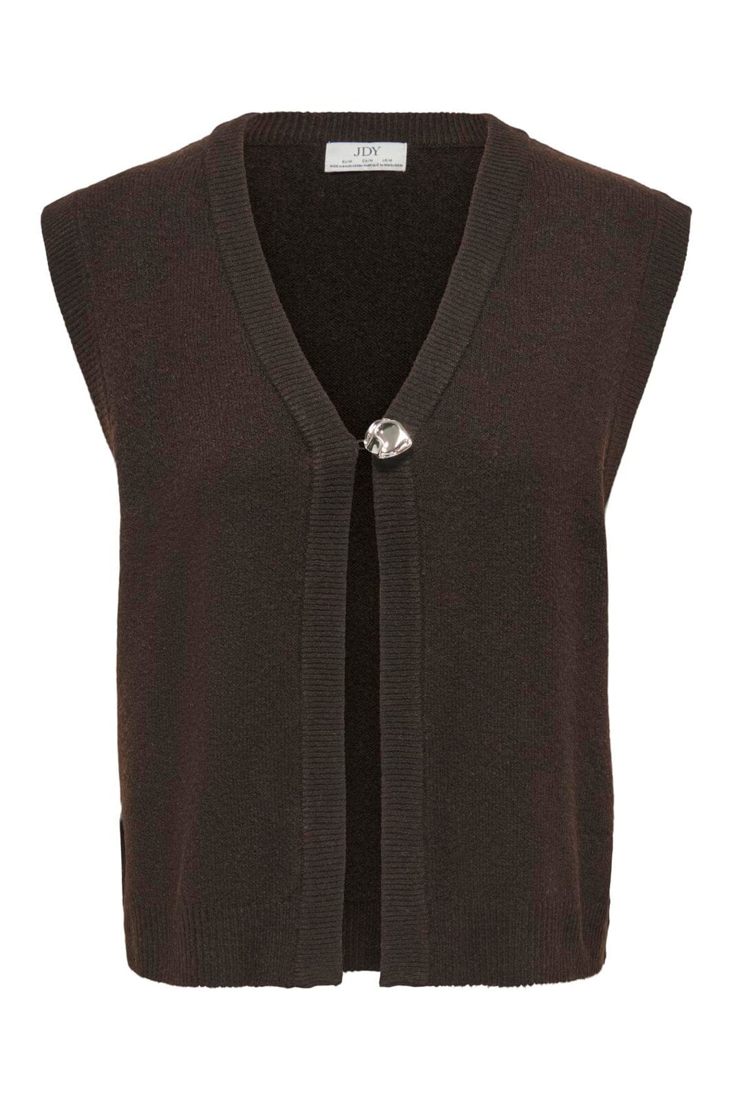 JDY - Jdybrilliant Life S/L Onebutton Vest Knt - 5104950 Coffee Bean Melange