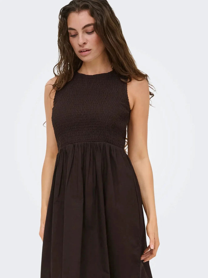 JDY - Jdydiego S/L Smock Midi Dress - 5048960 Chocolate Torte Kjoler 