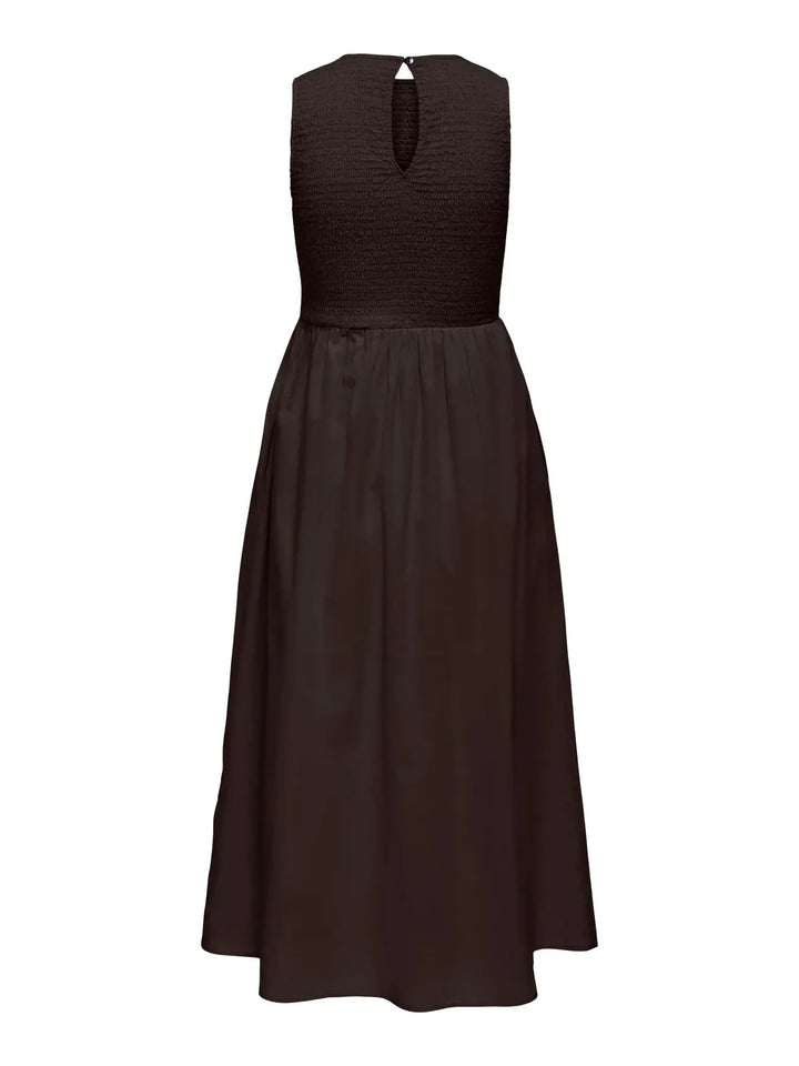 JDY - Jdydiego S/L Smock Midi Dress - 5048960 Chocolate Torte Kjoler 