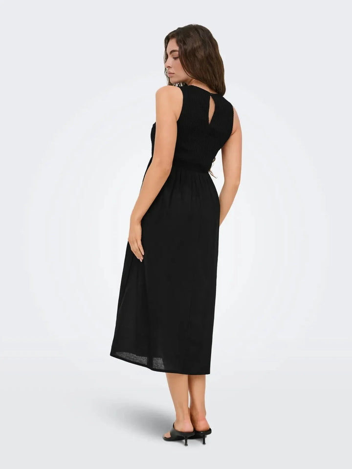 JDY - Jdydiego S/L Smock Midi Dress - 5048961 Black Kjoler 