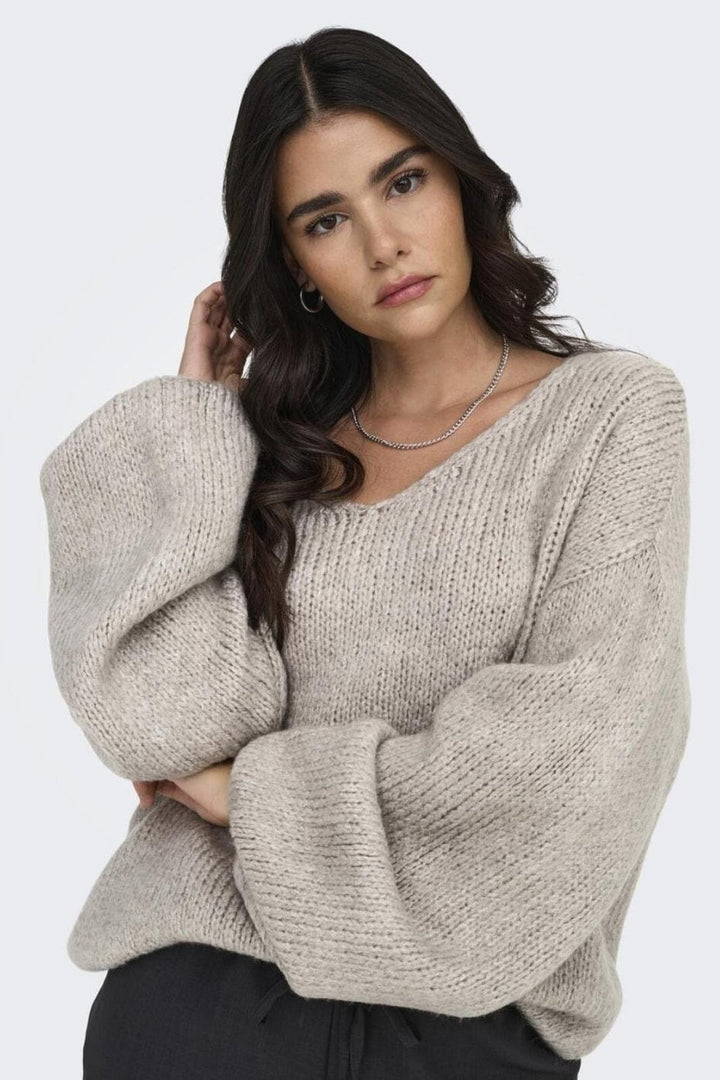 JDY - Jdydinea L/S Reversible Pullov. Knt - 4622743 Chateau Gray