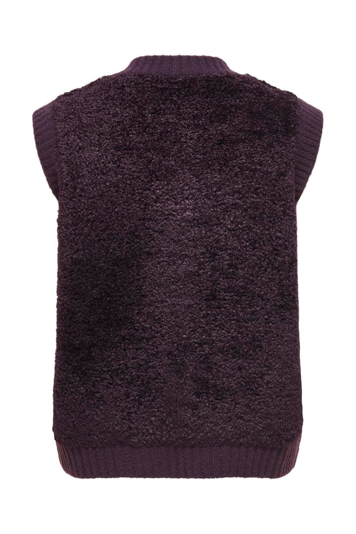 JDY - Jdyeira Life S/L On Button Vest Knt - 5105888 Plum Perfect