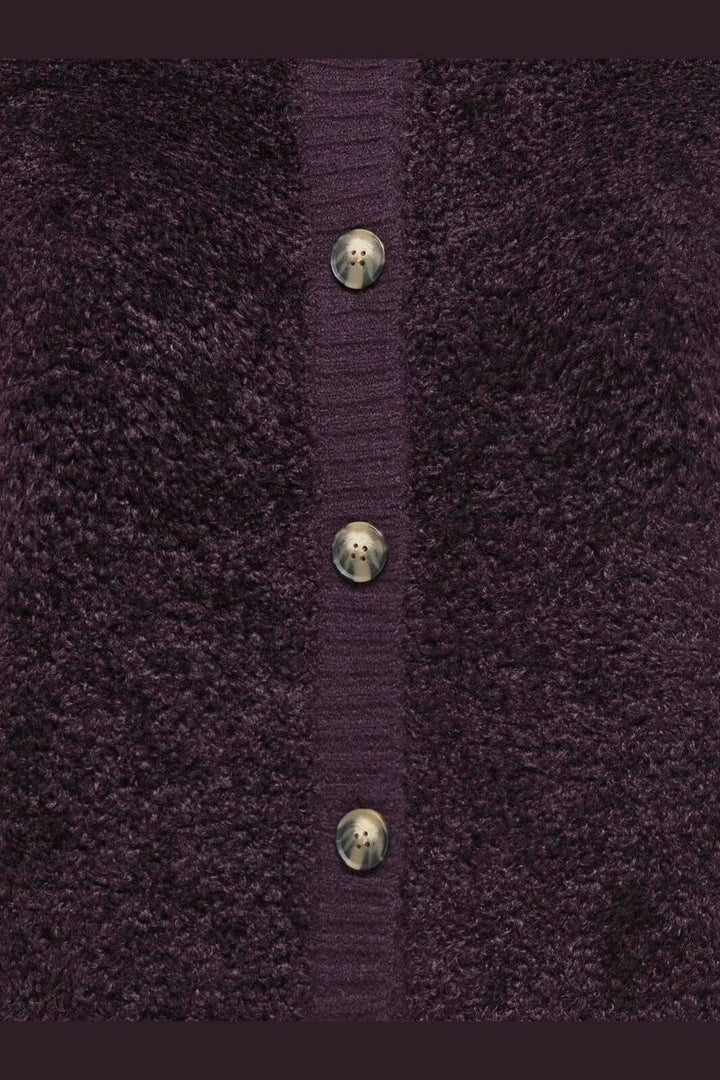 JDY - Jdyeira Life S/L On Button Vest Knt - 5105888 Plum Perfect