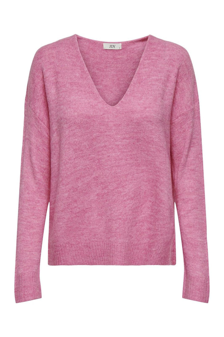 JDY - Jdyelanora L/S V-Neck Pullo. Knt - 4359214 Pink Cosmos Melange