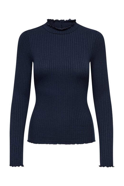 JDY - Jdyfransiska Life L/S Hi-Nck Top Jr - 4890763 Navy Blazer