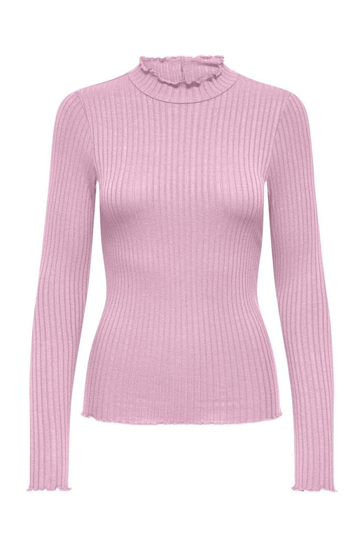 JDY - Jdyfransiska Life L/S Hi-Nck Top Jr - 4957326 Pink Lady